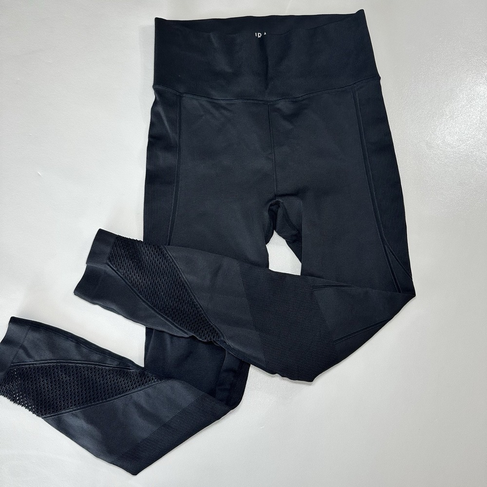 Avira‎ Vibe Leggings Women's Medium Black Mesh Panel Activewear Stretch